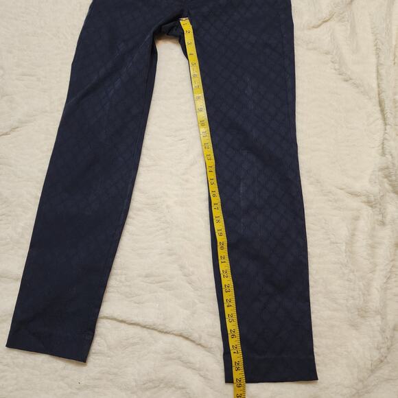 Lilly Pulitzer Kelly Skinny Jacquard Stretchy Ankle Pant, Midnight Navy Blue, 4 - Picture 6 of 7